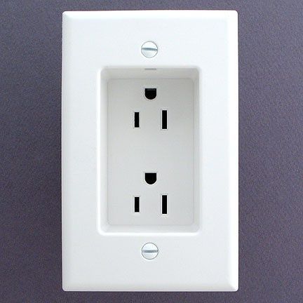 Note to self…if you ever build or remodel – use recessed outlets so that the p