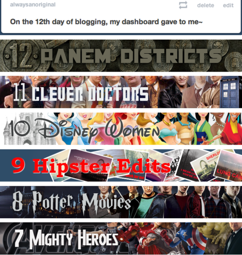 On the 12th day of blogging, my dashboard gave to me- 12 Panem Districts, 11 cle