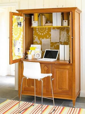 Repurpose an armoire into a stylish closet, smart home office or beautiful bar c