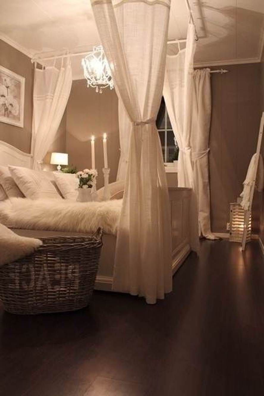 romantic bedroom ideas easy and cheap, curtain rod ( white christmas lights)