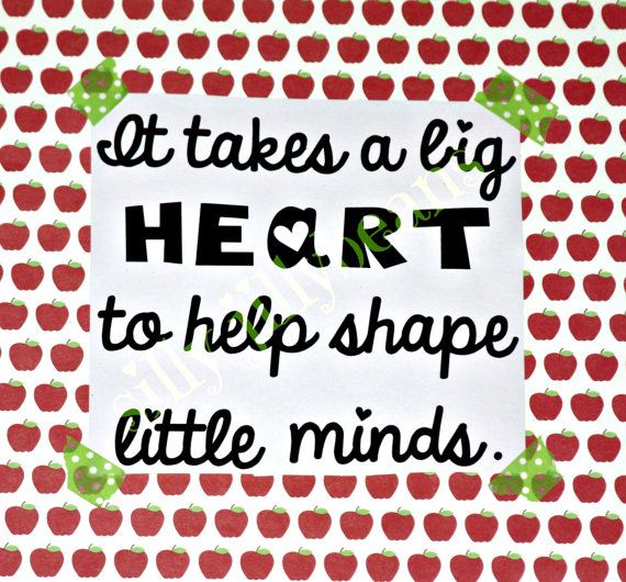 Teacher Quote  It takes a big heart Vinyl Decal by sillyjillybeans, $10.00