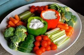 Veggie tray.  Love the peppers filled with ranch and bleu cheese dressing!