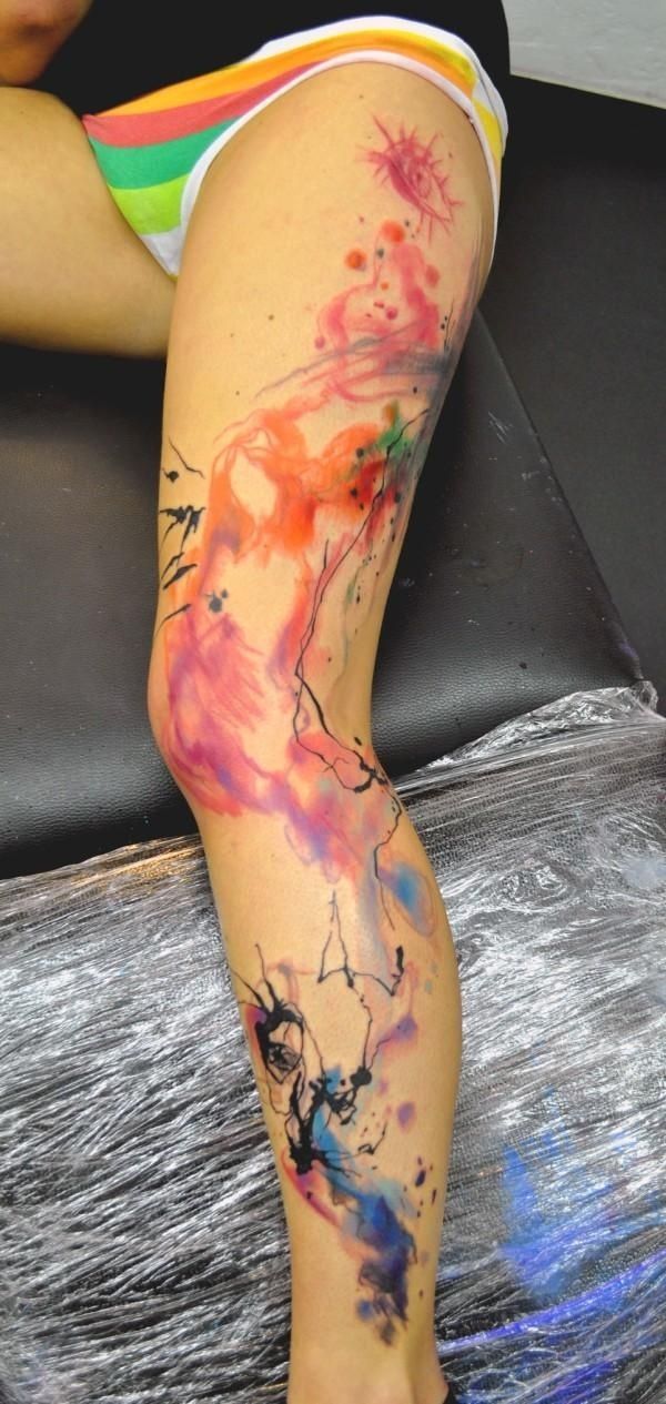 watercolour tattoo: I just like how different and interesting this is.