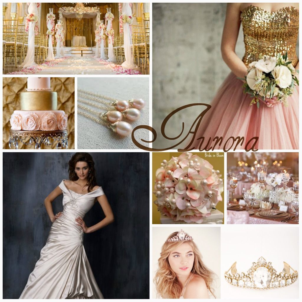 Wedding ideas for Princess Aurora aka Sleeping Beauty include colors like blush