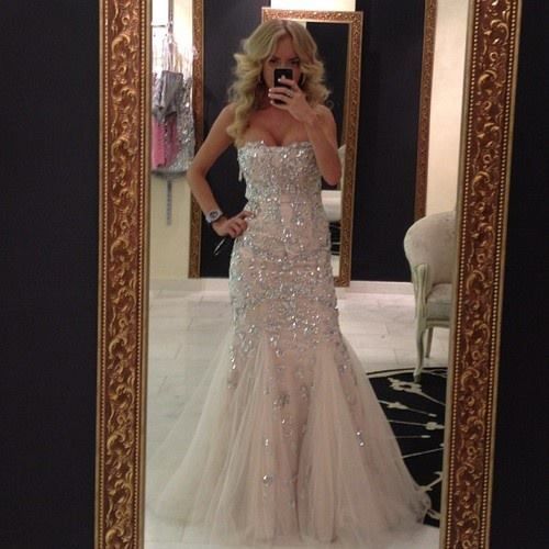 Bling mermaid style dress. Part of the Jovani Wedded Wonderland collection.