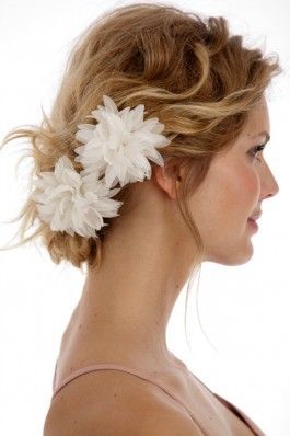 Chic & Stylish wedding accessories.  Romantic white flower wedding pins.
