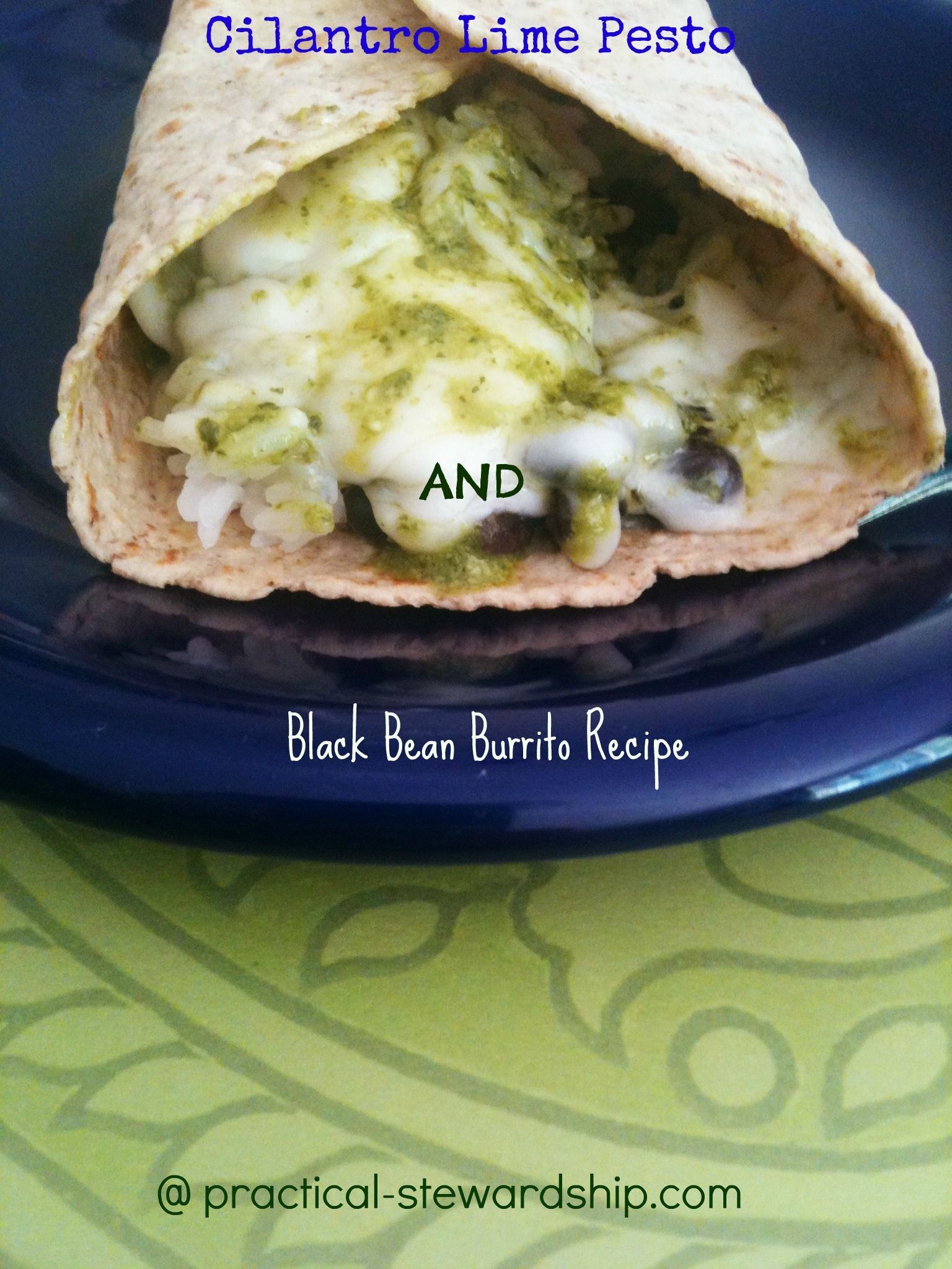 Cilantro Lime Pesto Recipe & Black Bean Burrito Recipe