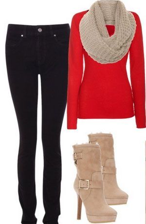 Cute Christmas Outfit Ideas – Jeans & Sweater Combo – Click Pic for 22 Womens Wi