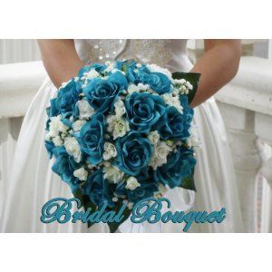 dark teal wedding flowers | Pink, white, Oceana blue(aqua), Dark Blue ( Teal), a