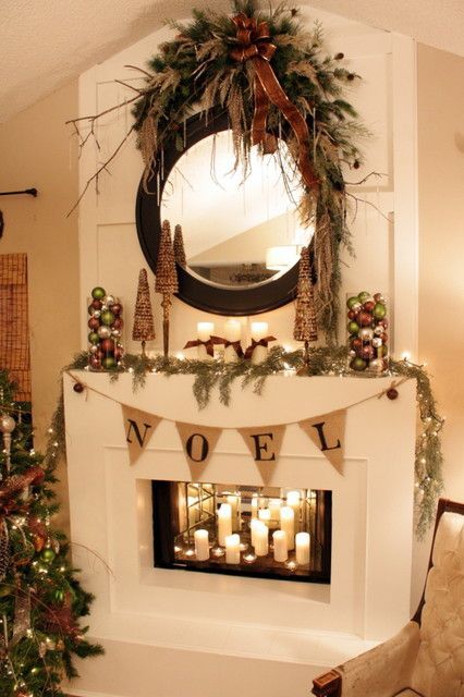 Pretty Fireplace decor (minus that growth above the mirror…agreed, Nikki!). In
