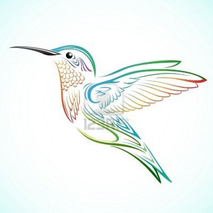 Watercolor hummingbird tattoo idea