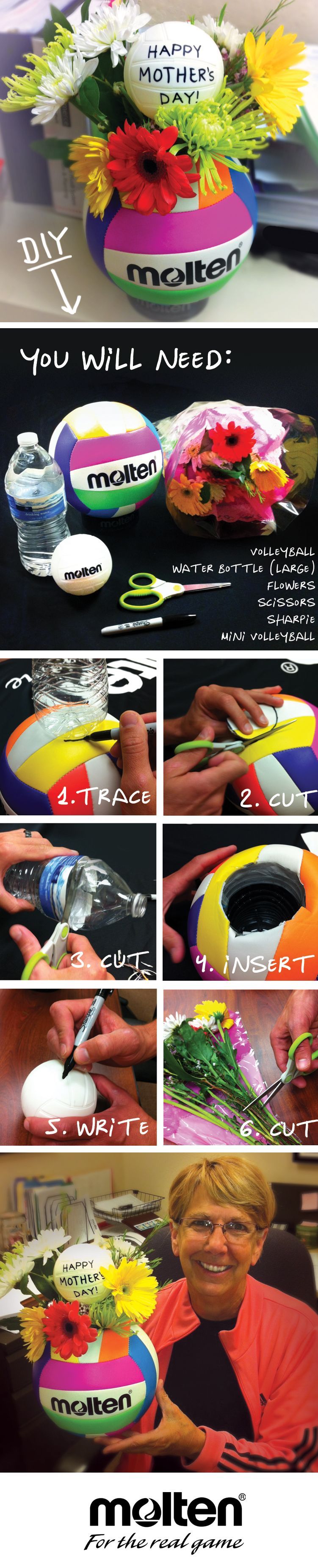DIY – Mothers Day Volleyball Bouquet! #Molten This is perfect for us volley moms