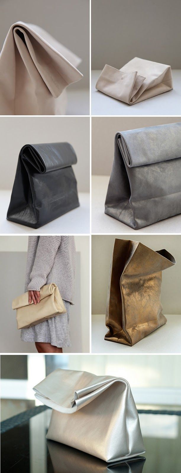 DIY paper bag like clutch. Unfortunately it only links to the blog, but it would