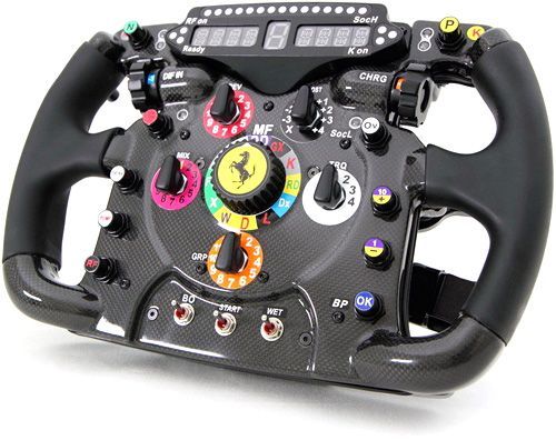 Ferrari F1 steering wheel, Ive nearly as many buttons on my steering wheel :D