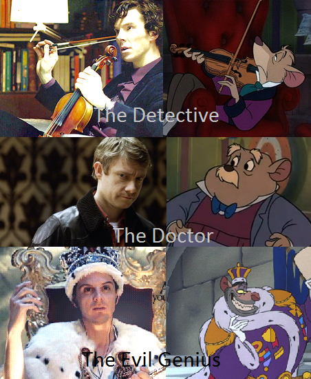 Great Mouse Detective and Sherlock. I was glad to see this. Everyone is very int