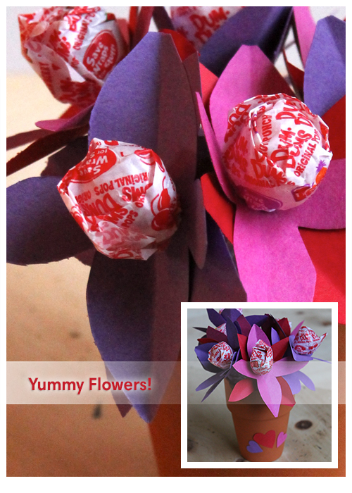 Help kids make a lollipop bouquet for a special friend or teacher! #crafts #Vale
