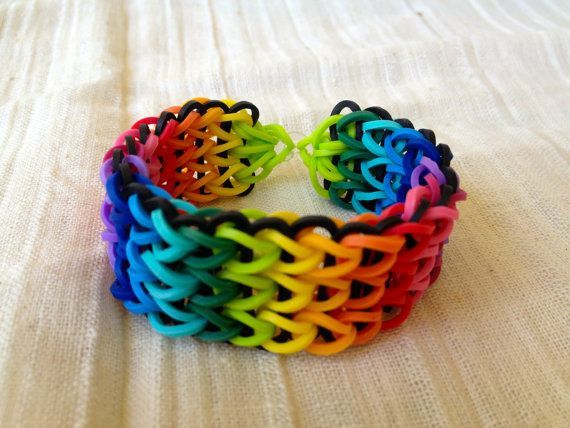 Rainbow Loom bracelet rubber bands multicolor by ArtyCraftyStudio