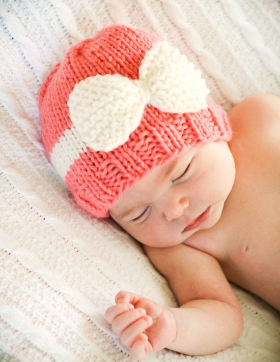 Ribbons and Bows Beanie – Knitting PATTERN – pdf format for newborn, infant, tod