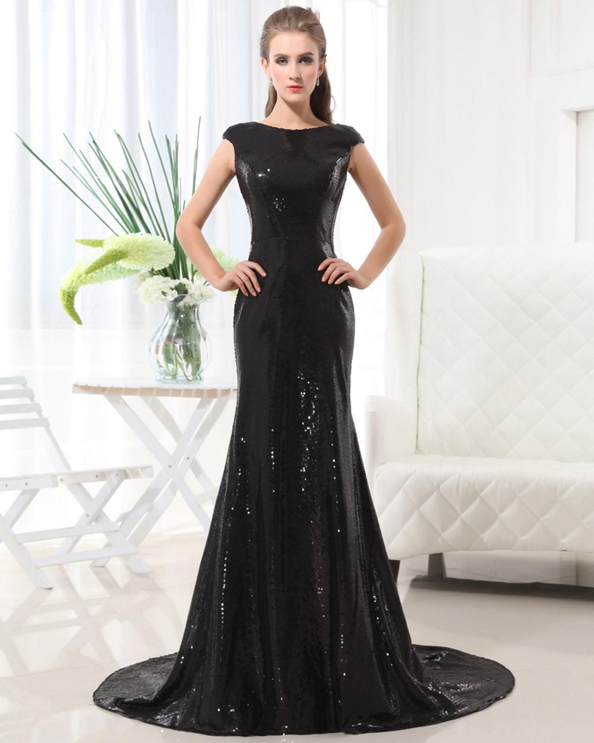 Sleeveless Sequins Floor Length Celebrity Dress