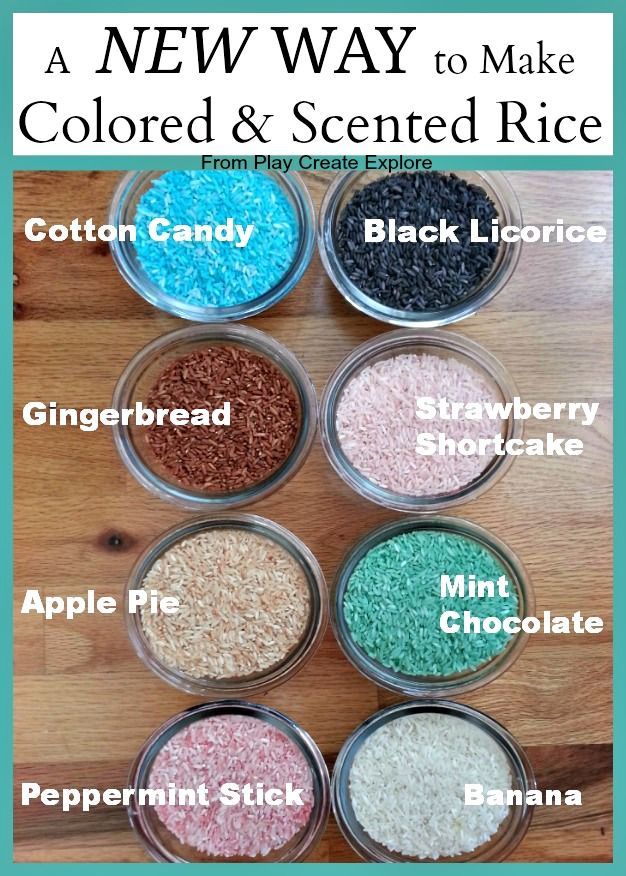 A Brand NEW way to make Homemade Colored and Scented Rice for Sensory Play! Real