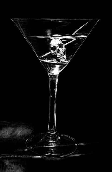affairemortal:    Skull Cocktail by Mark Owen, comissioned for the short story D