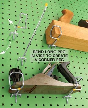Another, “why didn’t I think of that?” moment!  Bend an 8-in.-long pegboard hold
