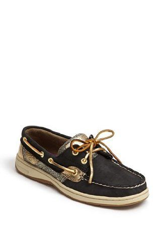 AwesomeNice Sperry Womens Bluefish Shoes Black/Gold