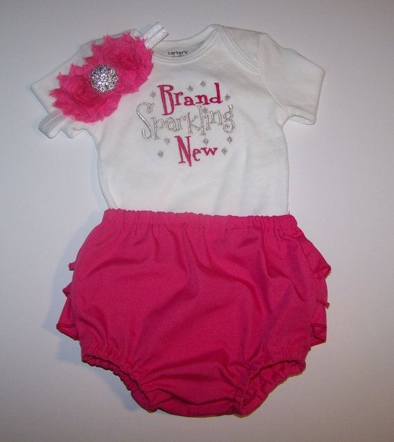 Bring Home Baby outfit with matching Headband by LittleQTCouture, $36.00