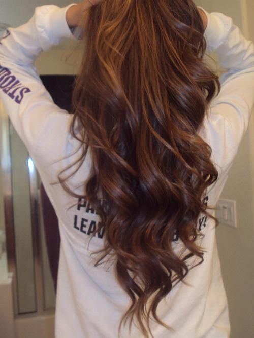 Brown brunett curls soft wavy curling iron not so ruff or anything but perfect!