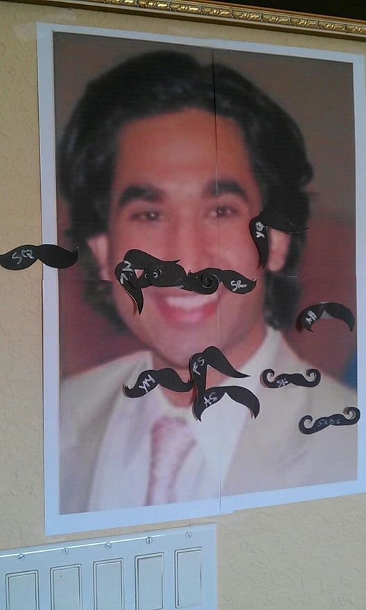 Favorite Bridal Shower Game– Pin the Mustache on the Groom. Thanks for a great