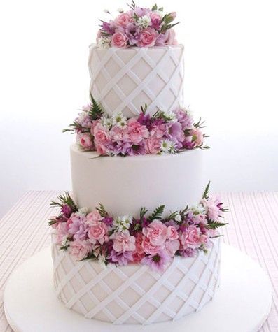 Fresh Country Lattice. Woven icing lattice add texture to this beautiful cake, f