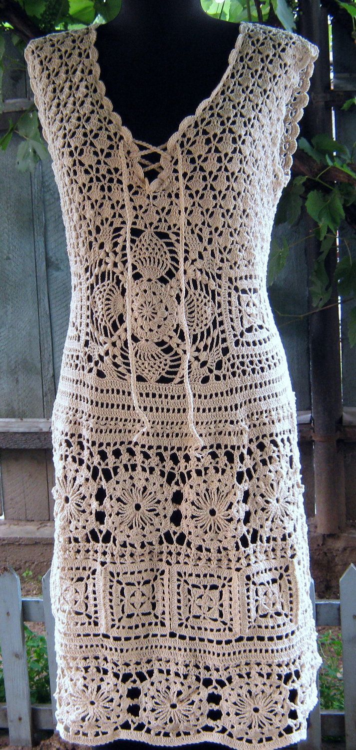 Handmade lace crochet dress beautiful