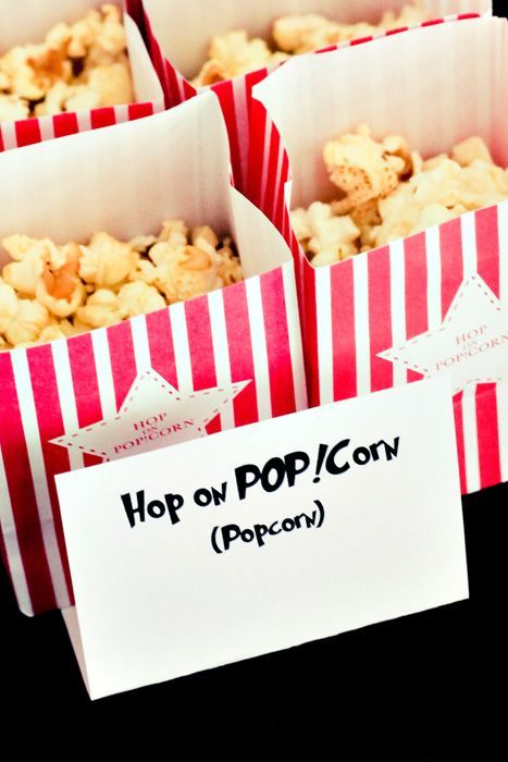 Hop on Pop (popcorn).  And there were no pictures of some of the items… Hummus