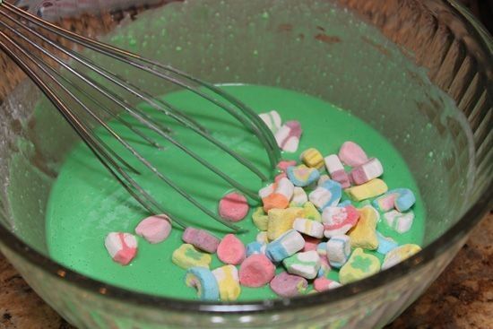 Lucky Charms Pancakes. St. Pattys Day Breakfast?!?