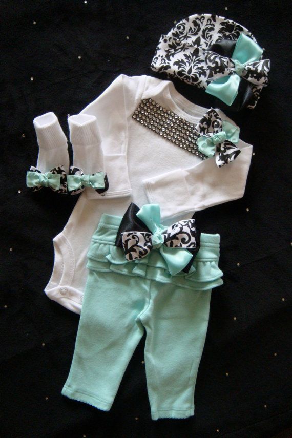 NEWBORN baby girl take home outfit complete by BeBeBlingBoutique