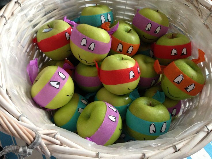 ninja turtle birthday party ideas | Kidsparty ninja turtles apples | Birthday Id