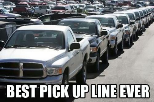 People shouldnt need a pickup line… Just be a gentle man and youll get her att