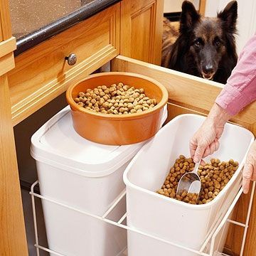 Pet Food Storage house-ideas.  Ah!  I need to remember this for my next house.