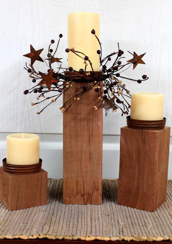 Primitive Decor Country Candle Holders Outdoor by FloralsFromHome, $85.00