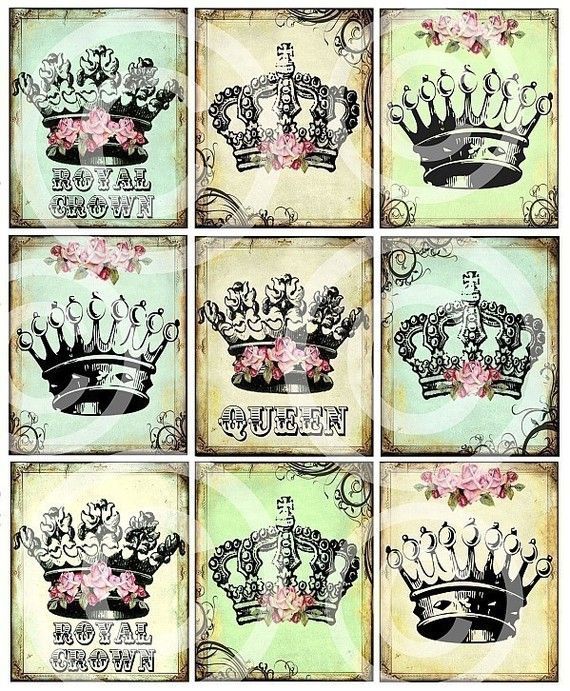 ReGaL – Set of 9 Royal  Princess crowns  Digital Collage