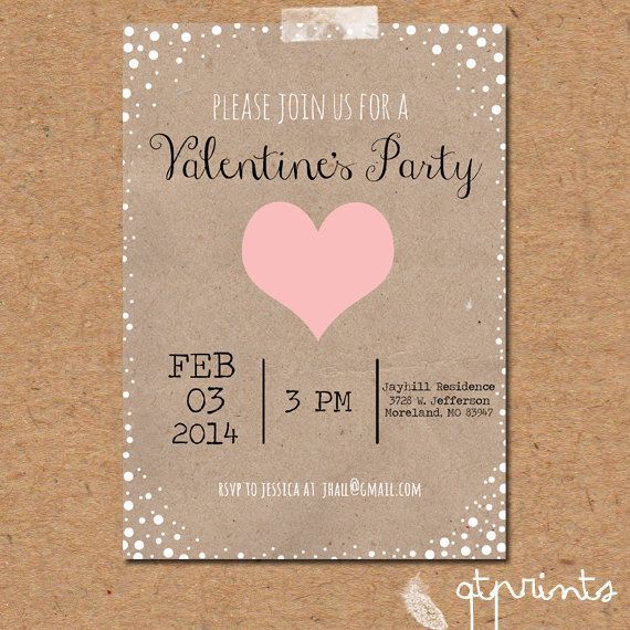 Rustic Valentines Party Invitation LIMITED EDITION by QTPrints, $10.00
