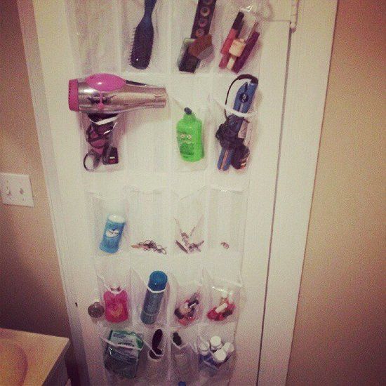 Shoe Holder For Toiletries: An over-the-door holder can hold more than just shoe
