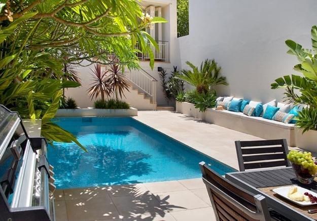 small backyard landscaping ideas, swimming pool and patio designs