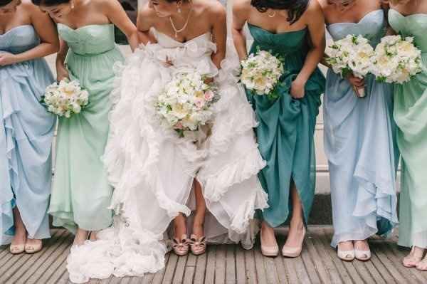 Sometimes an array of bridesmaid dress colors can look prettier than just pickin