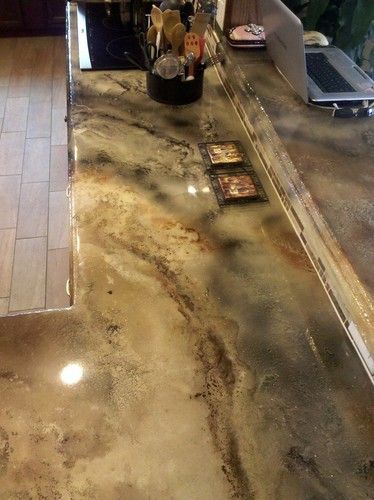 Stained concrete counter tops, well be doing this concrete counters in our kitch