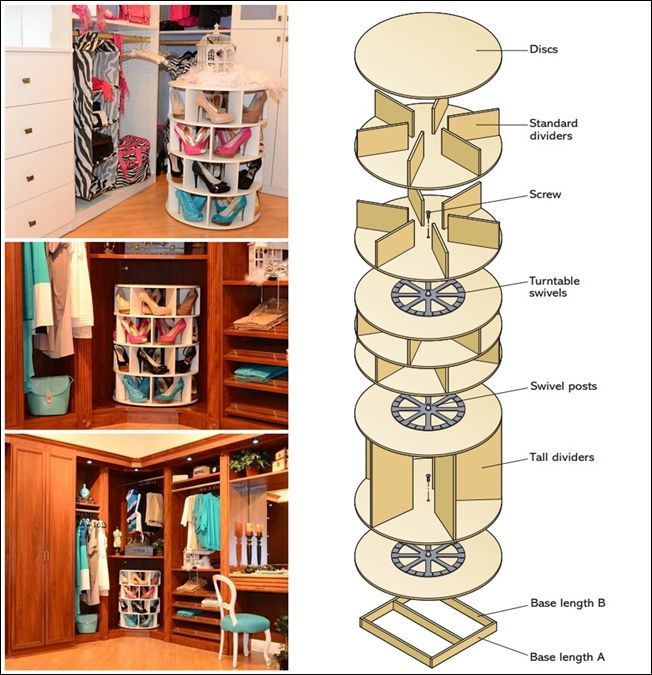 This DIY Lazy Susan Shoe Rack is Just Awesome for Shoe Storage