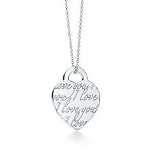 Tiffany & Co Notes I Love You charm and chain