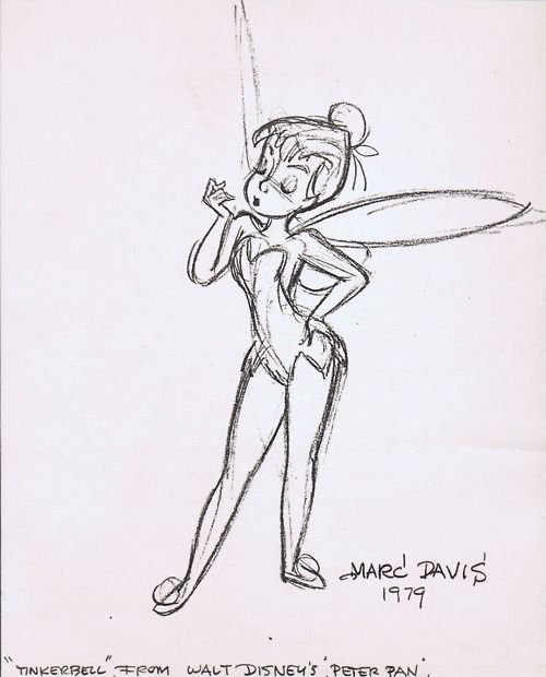 Tinkerbell By Marc Davis, one of the best animator of women and girls in Disney