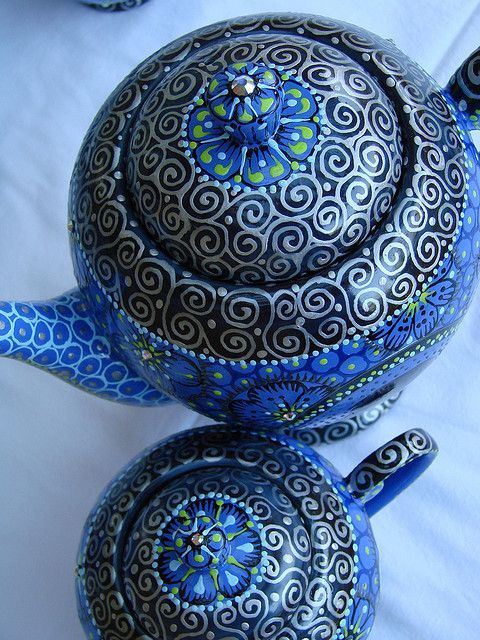 Very pretty blue teapot.  The design is really intricate.  Do you collect cobalt