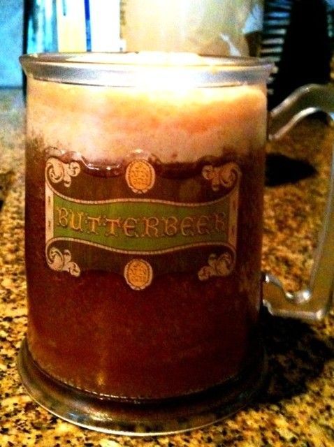 A delicious recipe for Butterbeer, with butterscotch schnapps and cream soda.  O